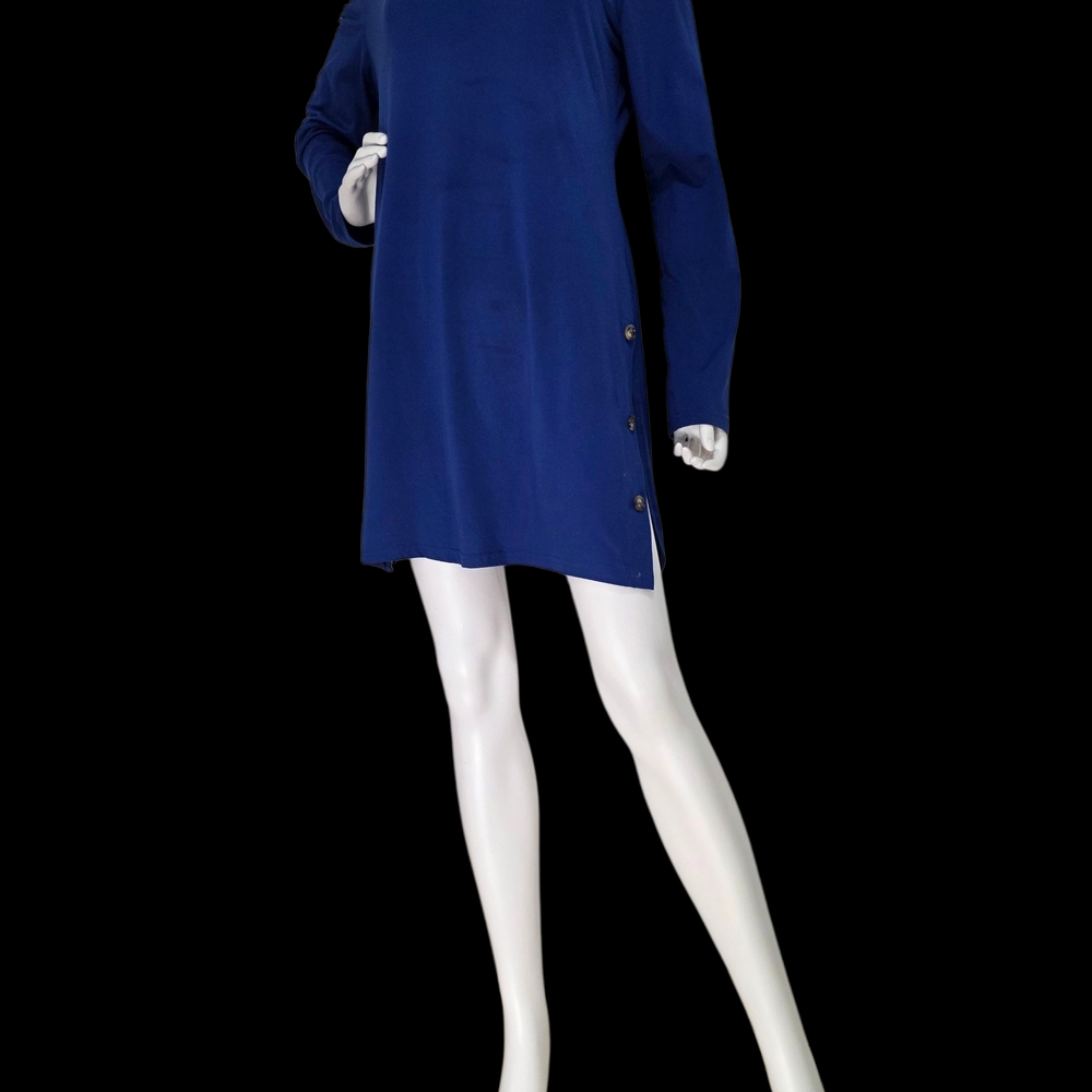 Blue Long Sleeve Shirt Dress